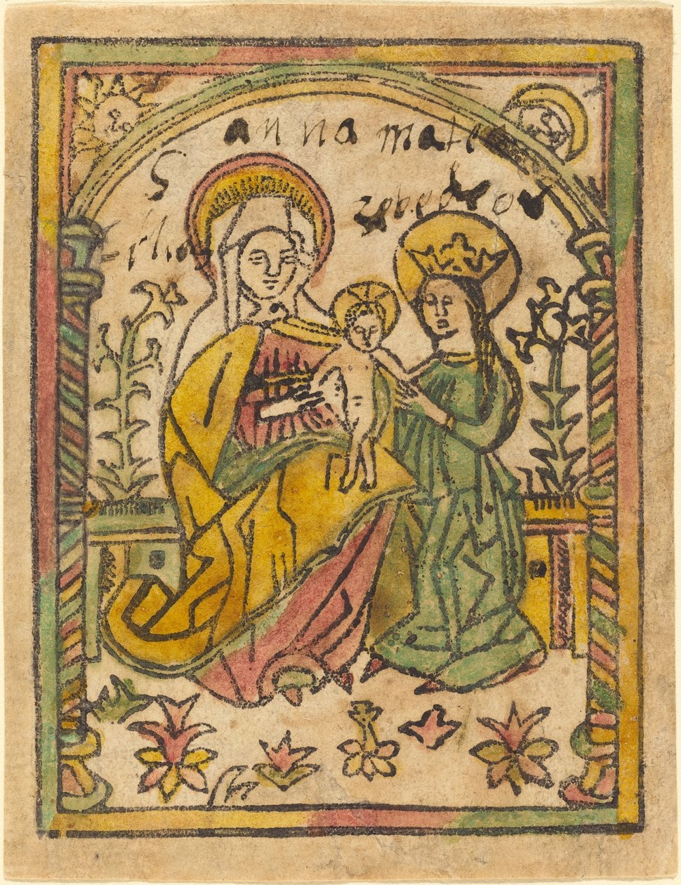 Saint Anne med Madonnaen og barnet av German 15th Century