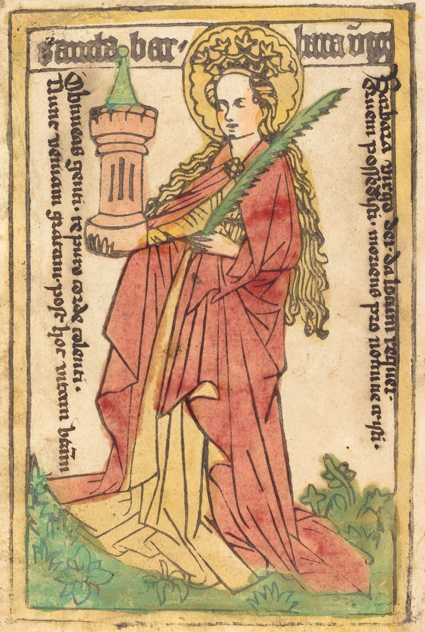 Den hellige Barbara av German 15th Century