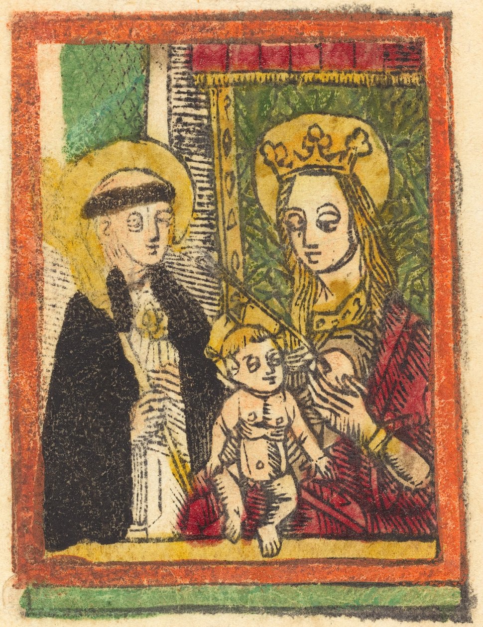 Saint Bernard med Madonnaen og barnet av German 15th Century