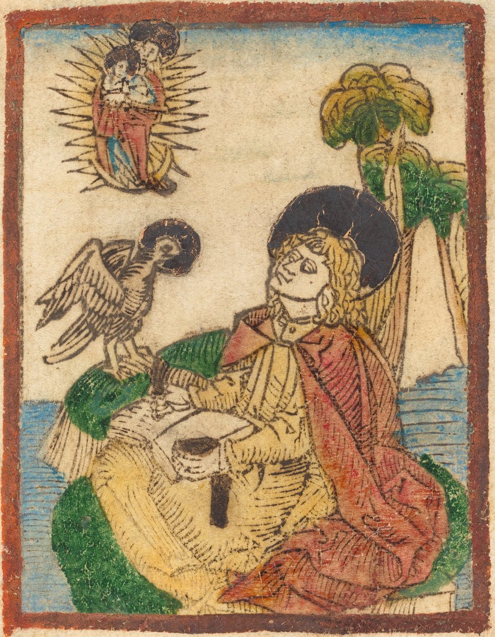 Saint John på øya Patmos av German 15th Century
