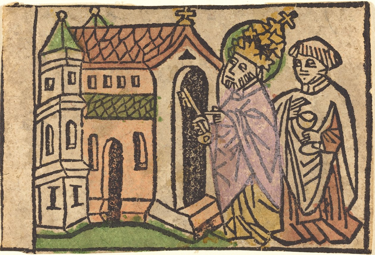 Sankt Peter som grunnlegger av kirken av German 15th Century