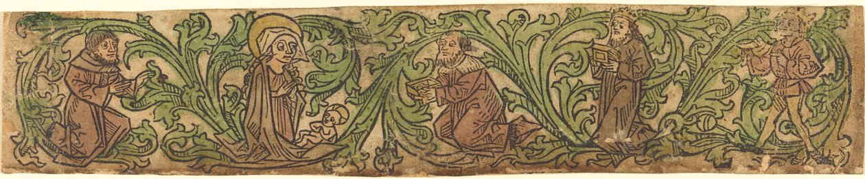 Tilbedelsen av magiene satt i en grense av German 15th Century