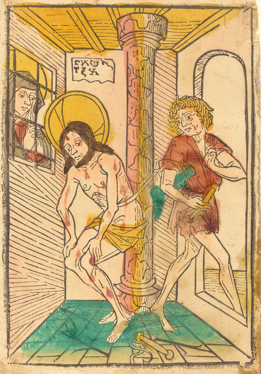 Flageleringen i Marias nærvær av German 15th Century