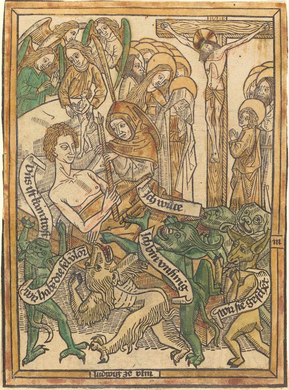 Den døende mannens siste lidelse av German 15th Century