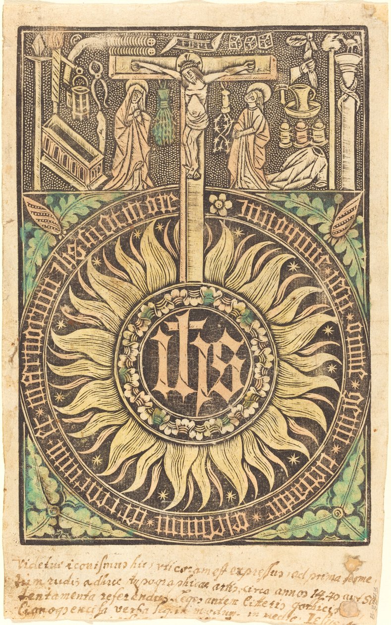 Den hellige monografien med korsfestelses- og lidenskapssymbolene [recto] av German 15th Century