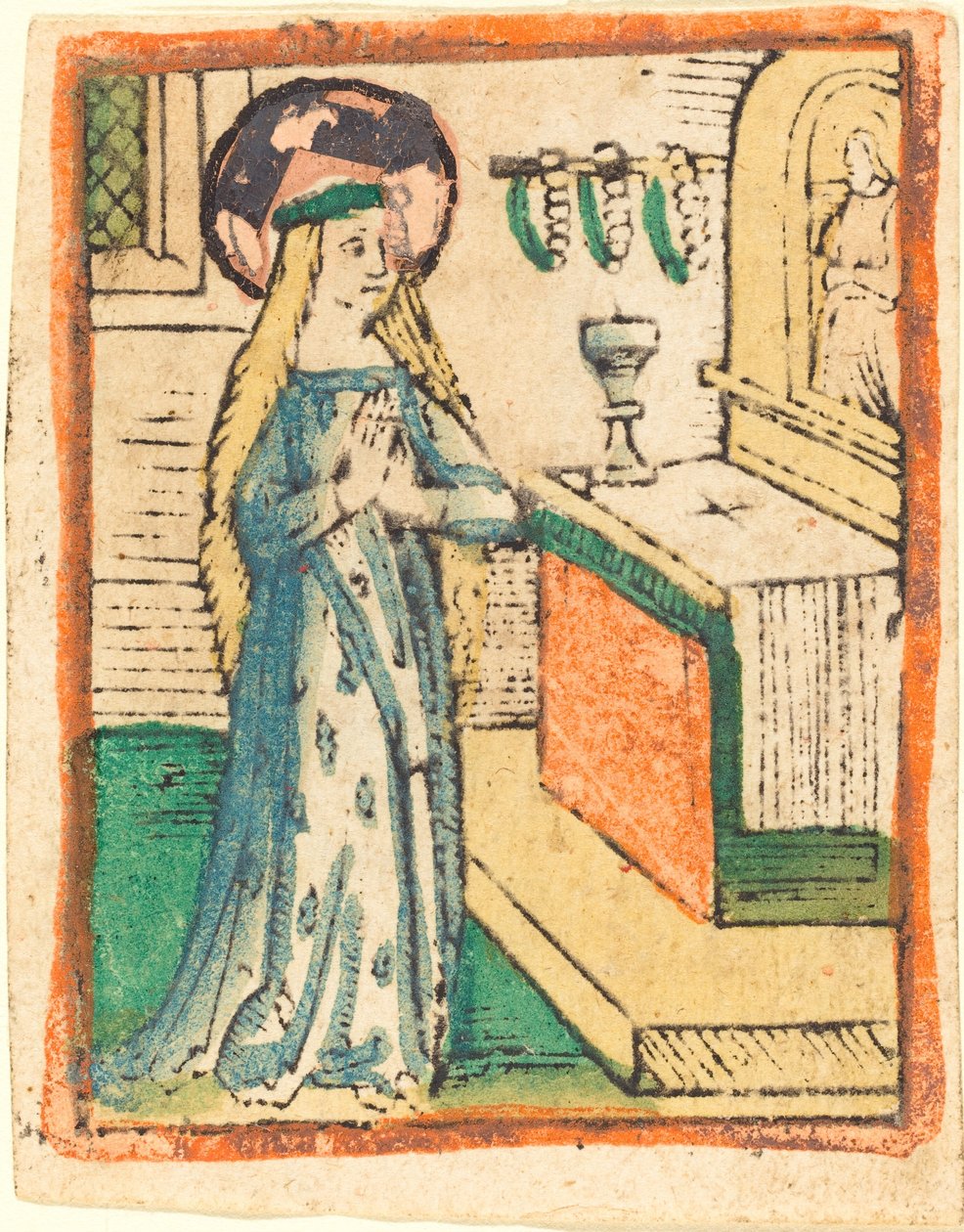 Jomfruen i en kappe brodert med kornøre av German 15th Century