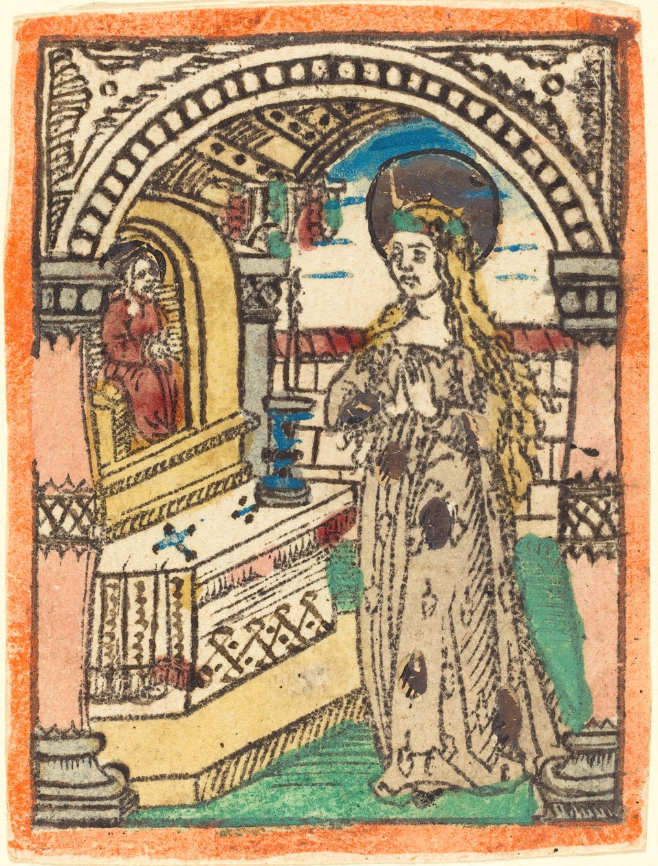 Jomfruen i en kappe brodert med kornøre av German 15th Century