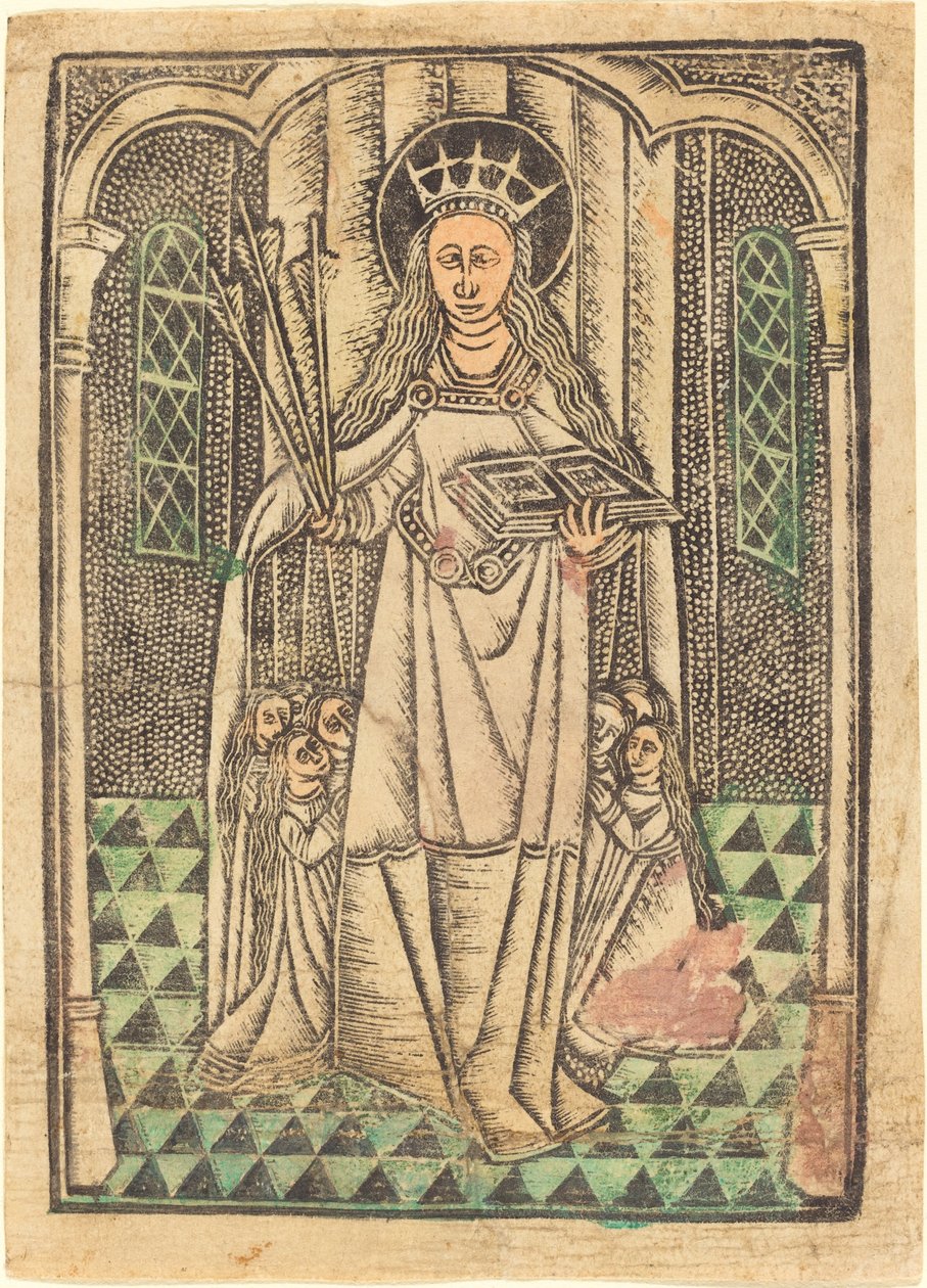 Saint Ursula som beskytter av German 15th Century or Master of the Protective Saints of Cologne