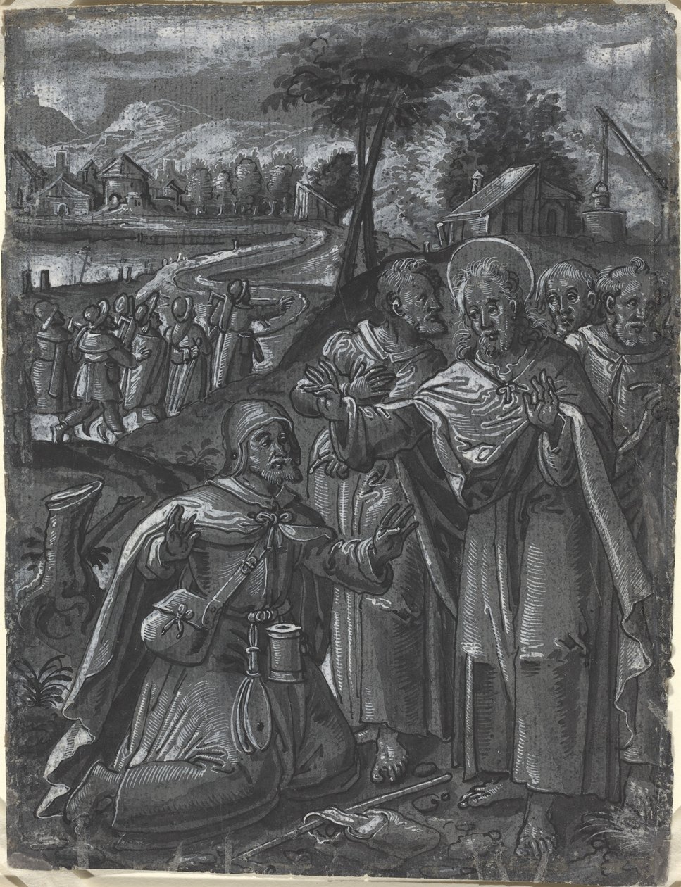 Kristus diskuterer med legene [recto] av German 16th Century