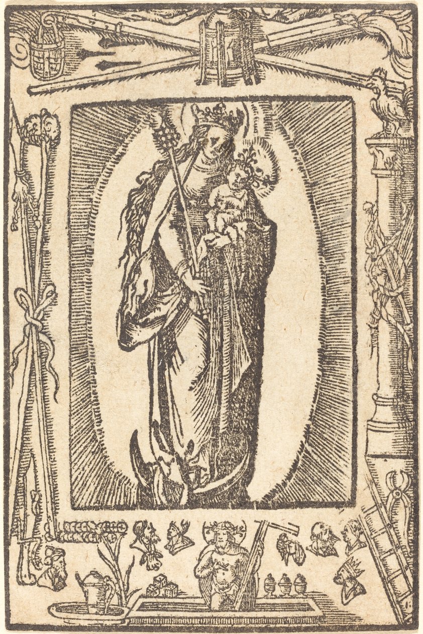Madonna og barn av German 16th Century