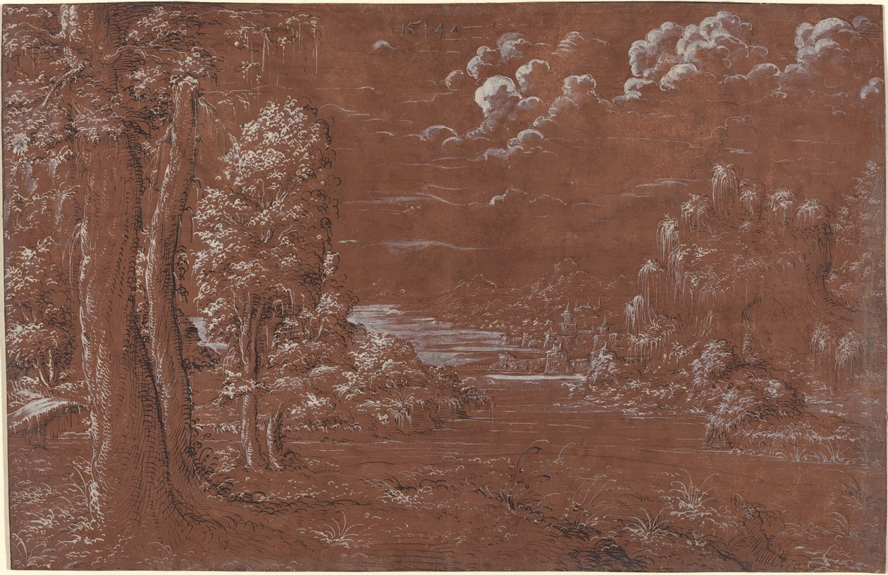 Elvelandskap av German 16th Century
