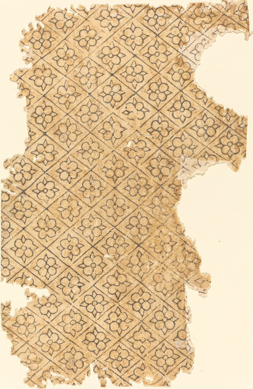 Ark med blomster- og diamantmønster av German 16th Century
