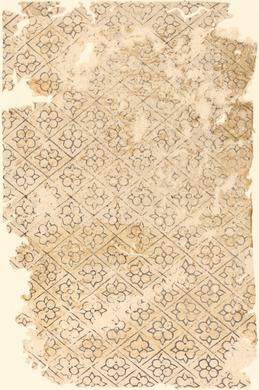 Ark med blomster- og diamantmønster av German 16th Century