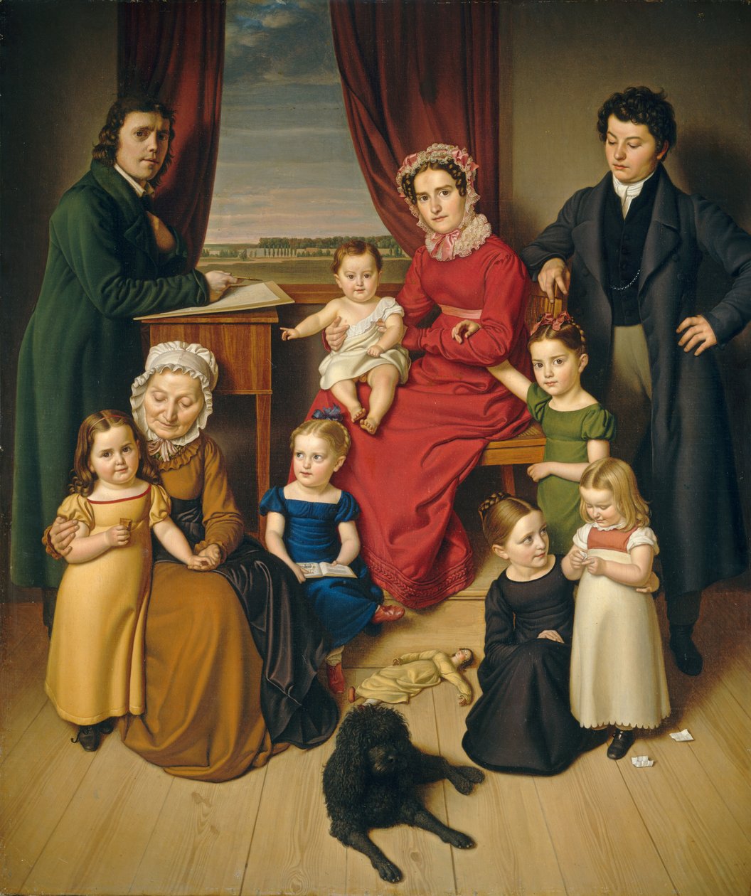 En kunstner og hans familie av German 19th Century