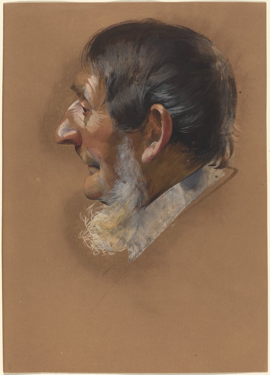 Profil av en mann med sidehår av German 19th Century