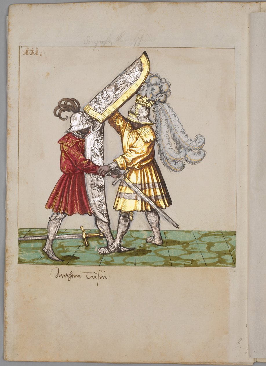 Illustrasjon fra The Tournament Book of Emperor Maximilian I, 1512-1515 av German Master