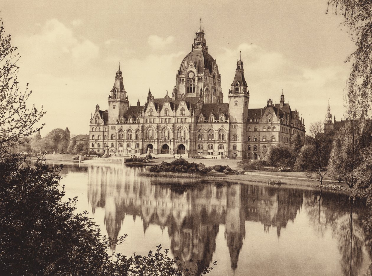 Det nye rådhuset i Hannover (s/h-bilde) av German Photographer