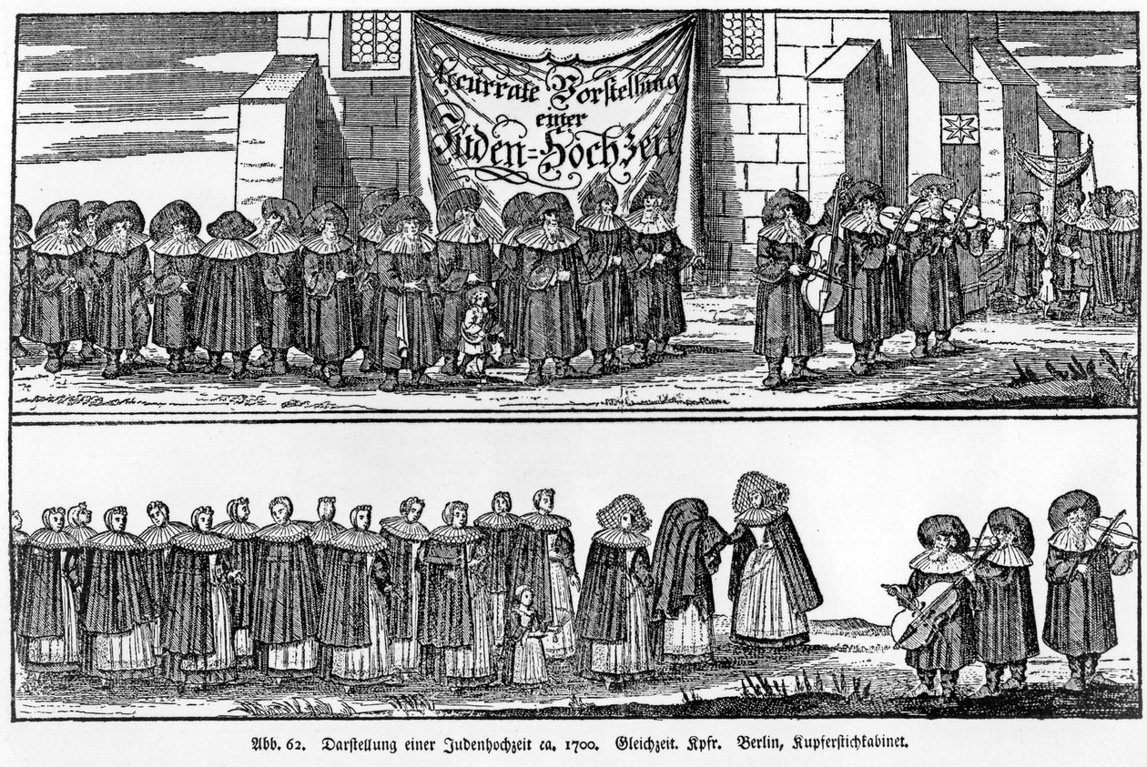 En jødisk bryllupsprosesjon ca. 1700 av German School