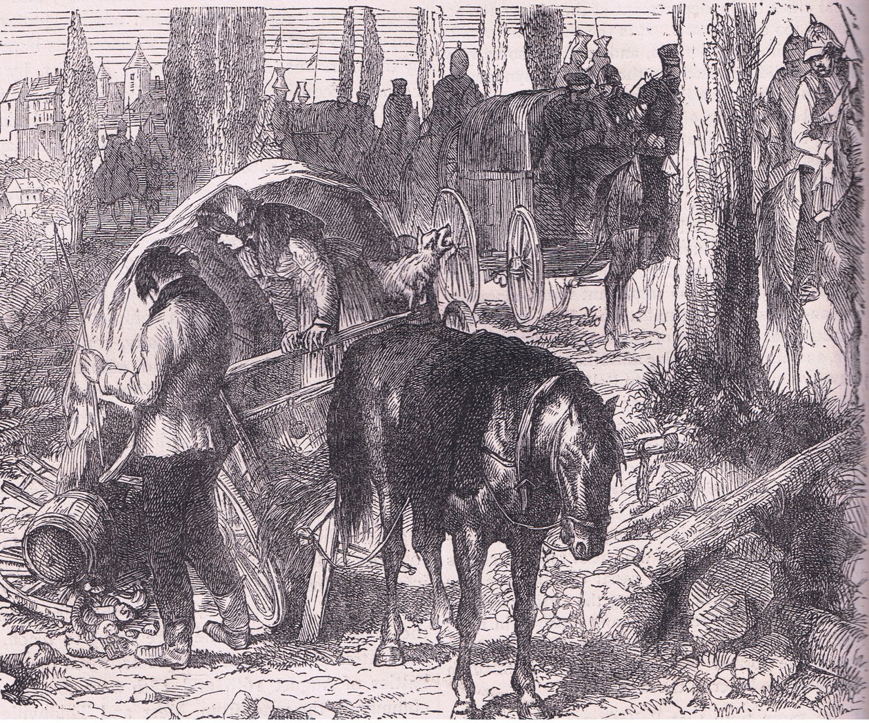 Et sammenbrudd, Cassells historie om krigen mellom Frankrike og Tyskland utgitt av Cassell and Company Limited, ca. 1890 (litho) av German School