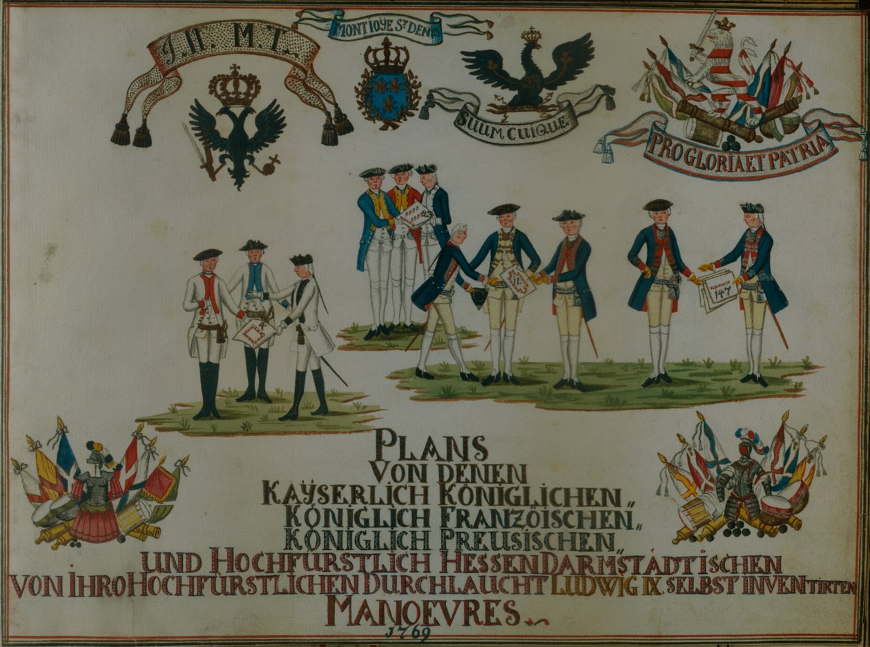 En samling av manøverplaner til Louis IX av Hessen-Darmstadt av German School