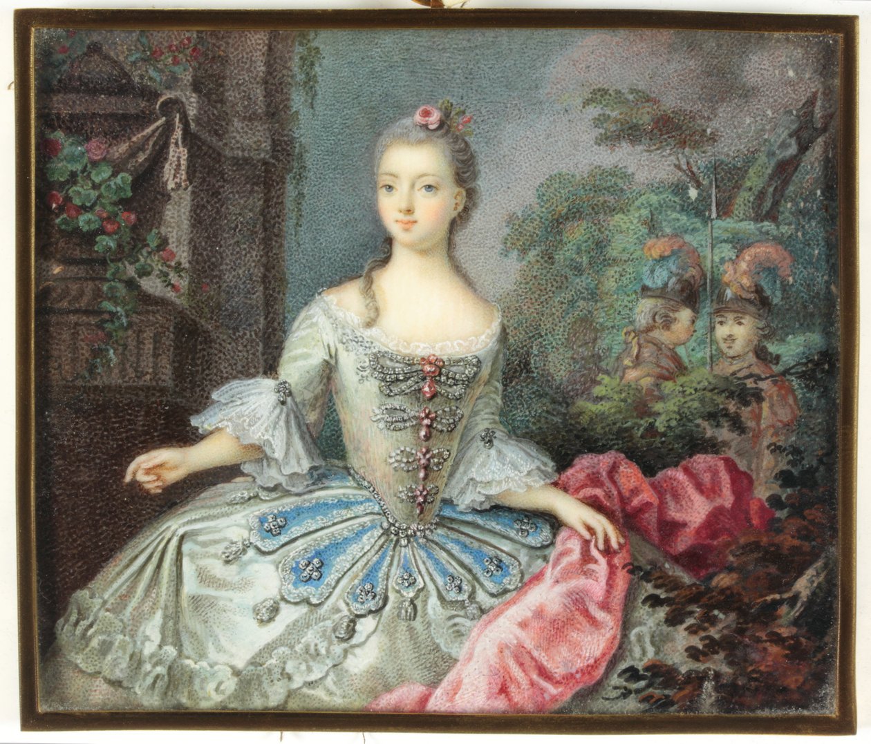 En dame som heter Madame Adelaide (emalje) av German School