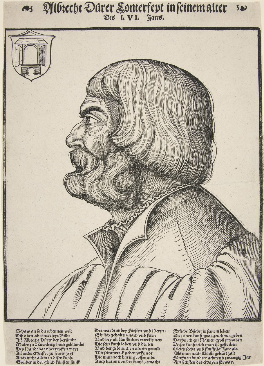 Albrecht Durer, 56 år (tresnitt) av German School