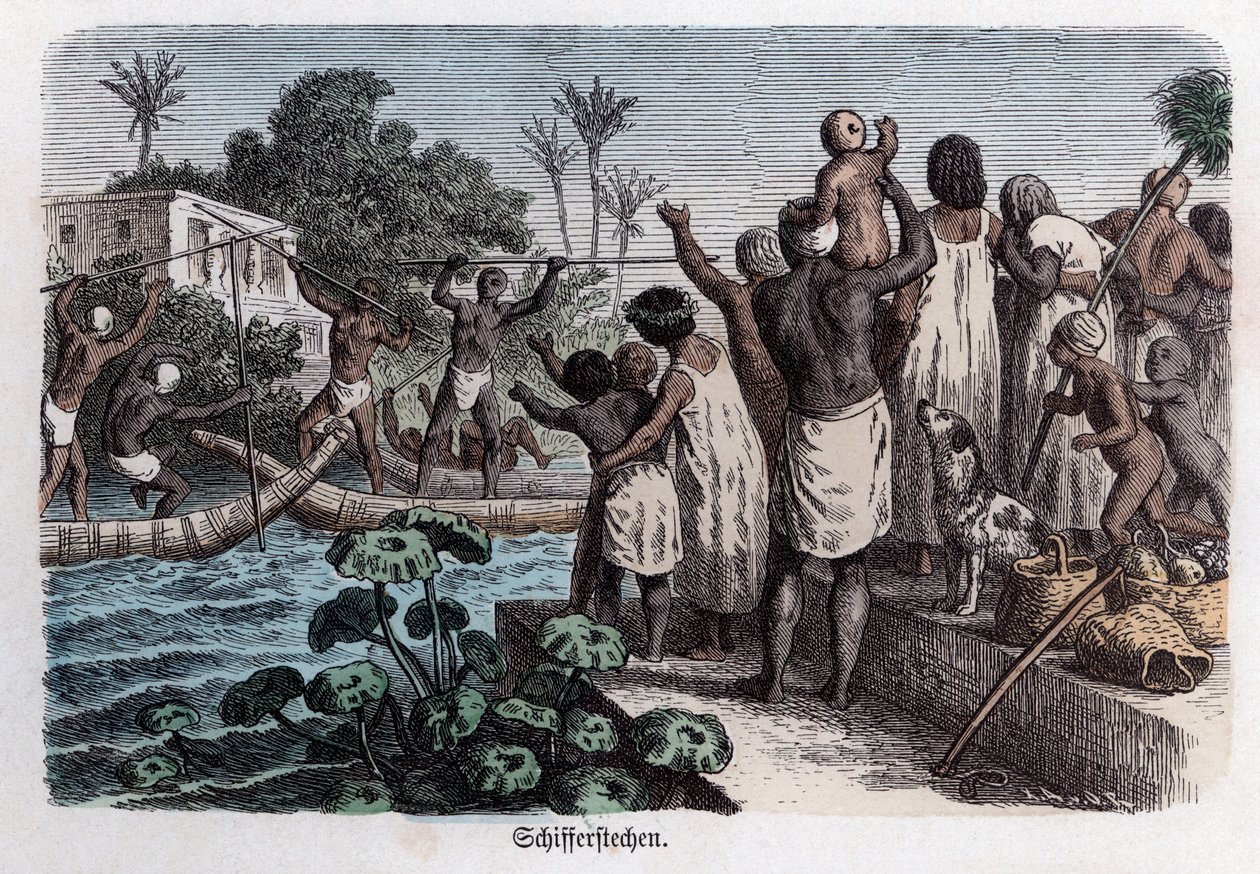 Antikkens historie. Egypt. Vannleker ... (gravering) av German School