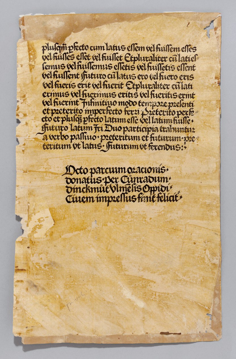 Ars Minor av Aelius Donatus, trykt av Konrad Dinckmut, Ulm, ca. 1476-80 (blokkbok) av German School