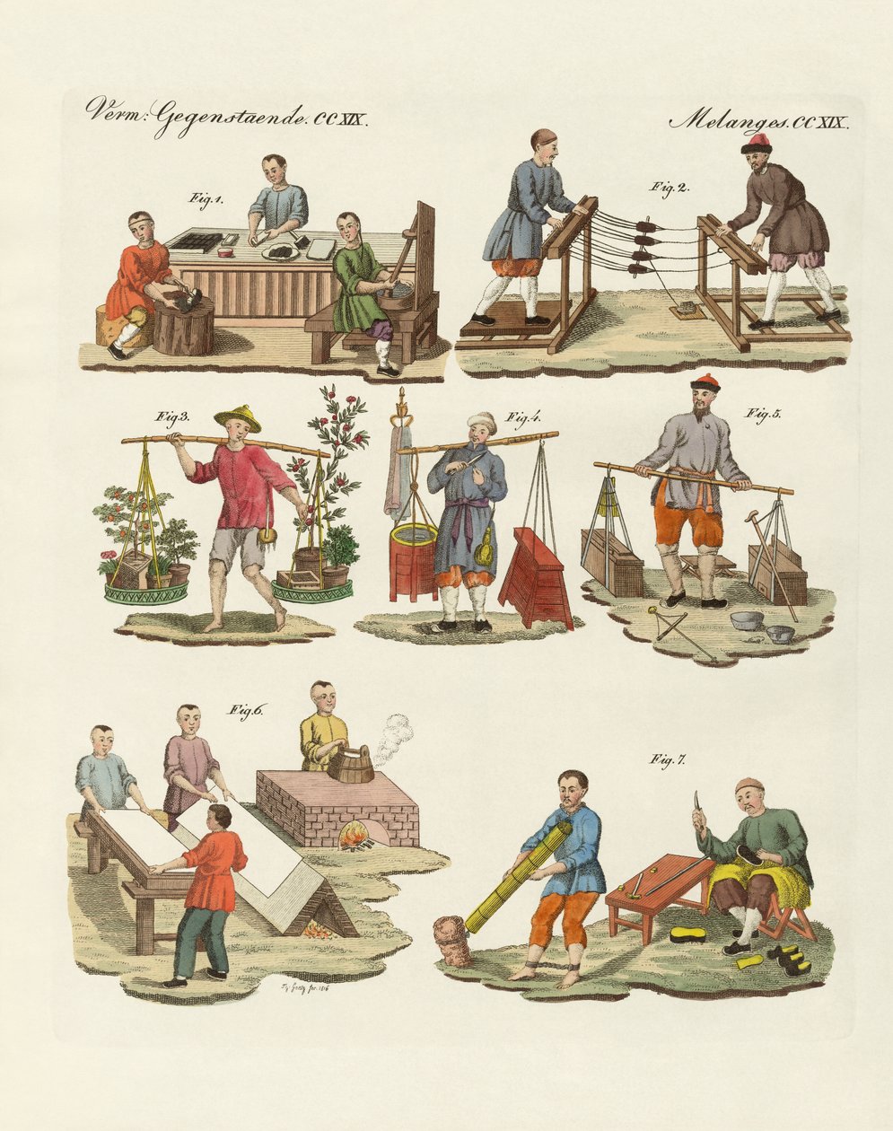 Kunst og håndverk i Kina (farget gravering) av German School