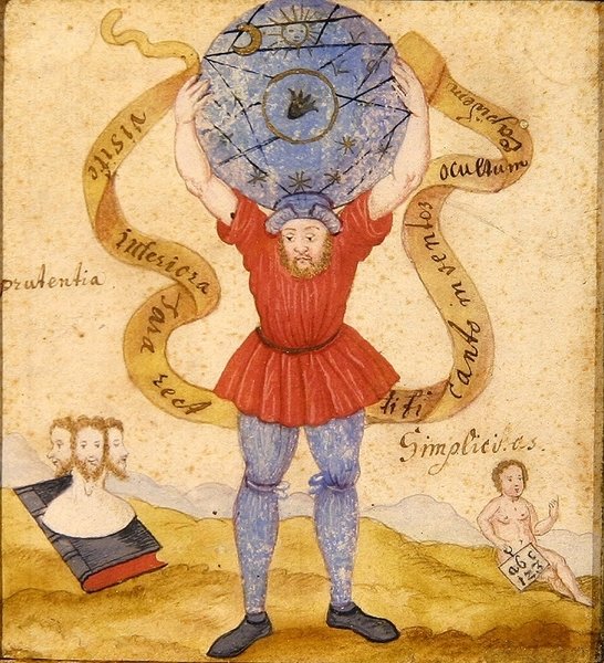 Atlas, ca. 1605 (gouache på papir) av German School