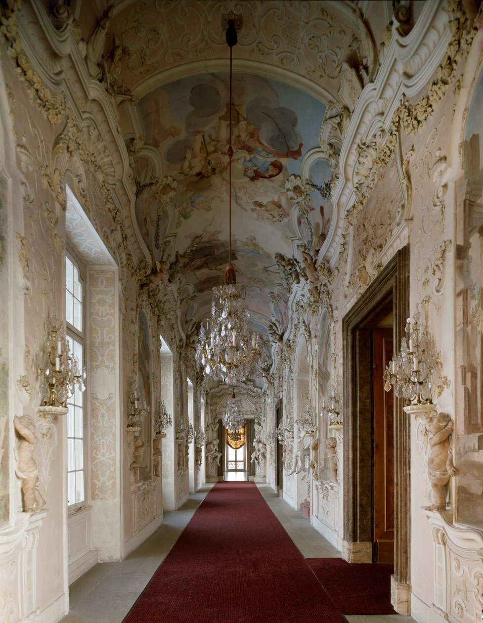 Barokkkunst: utsikt over speilrommet til Ludwigsburg slott (Ludwigsburg). 1704-1707 Tyskland av German School