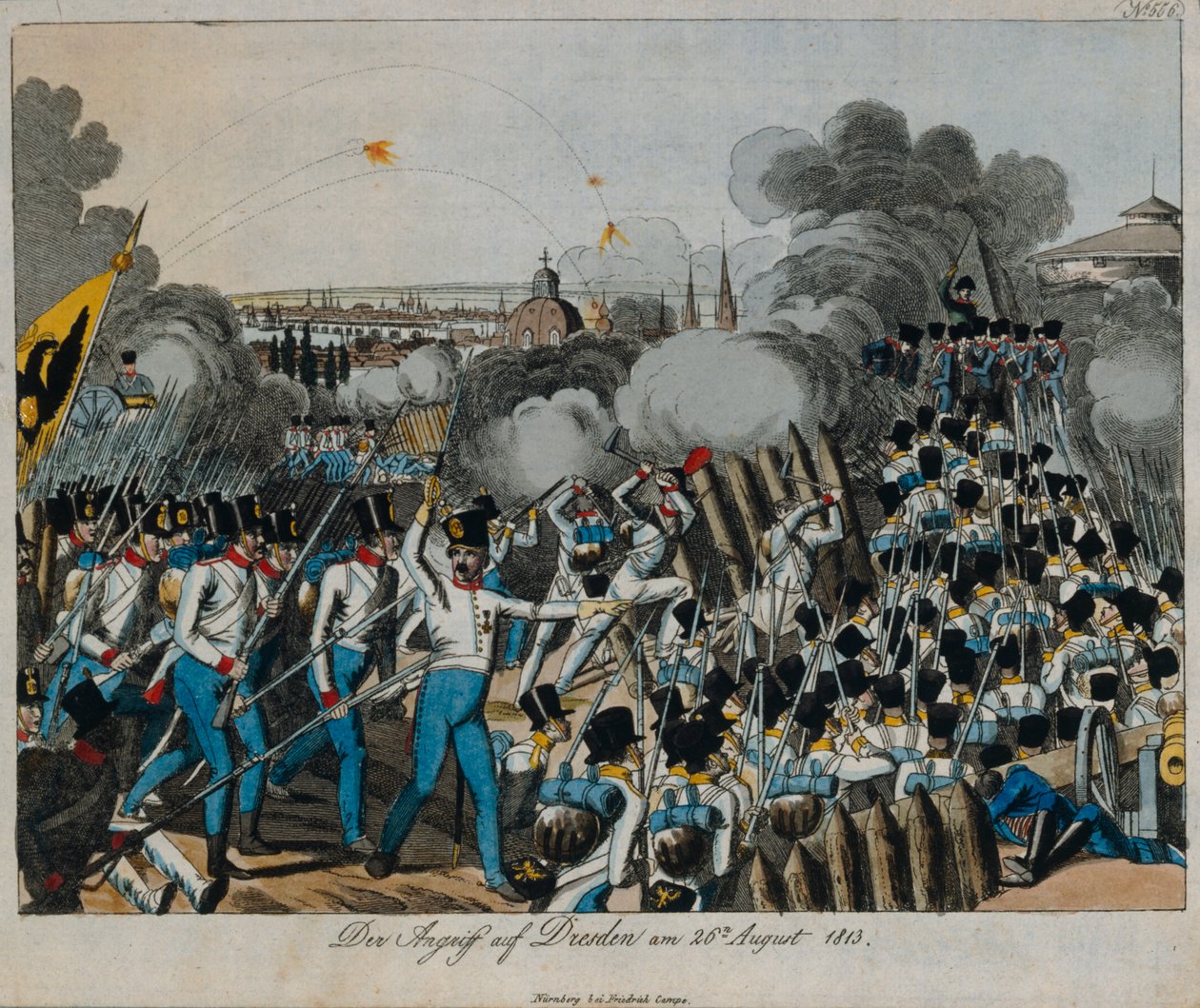 Slaget ved Dresden under den sjette koalisjonens krig, 26.–27. august 1813, ca. 1820 av German School