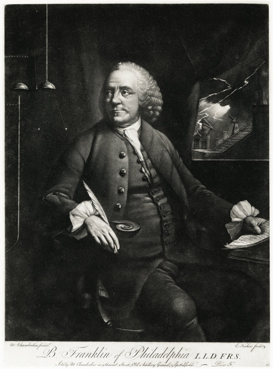 Benjamin Franklin, 1884-90 (fototype) av German School
