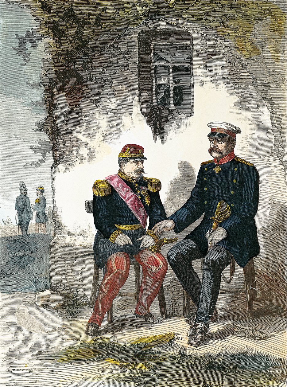 Bismarck samtaler med Napoleon III etter hans fange i slaget ved Sedan 2. september av German School