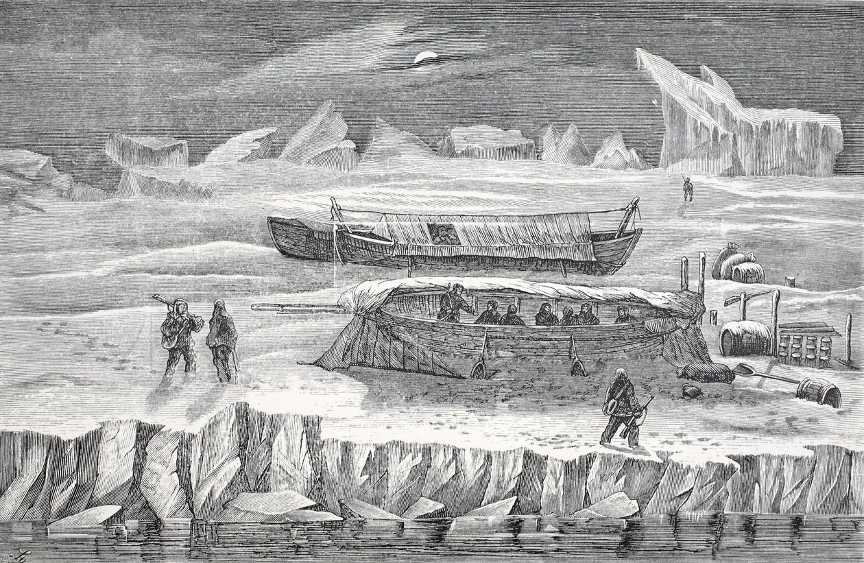 Bivuakk i Boats, pub. London 1874 av German School