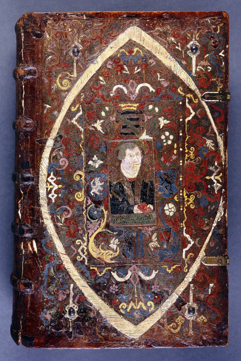 Bokomslag med et portrett av Martin Luther (1483-1546) av German School