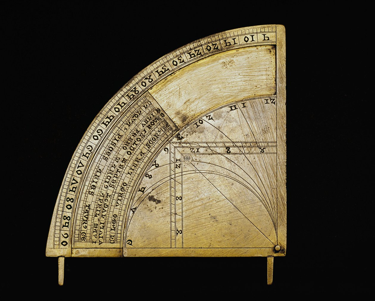 Messingskive med glider laget i Tyskland. Radius størrelse 12,2 cm. Firenze fra 1300-tallet, institutt og museum for vitenskapshistorie av German School