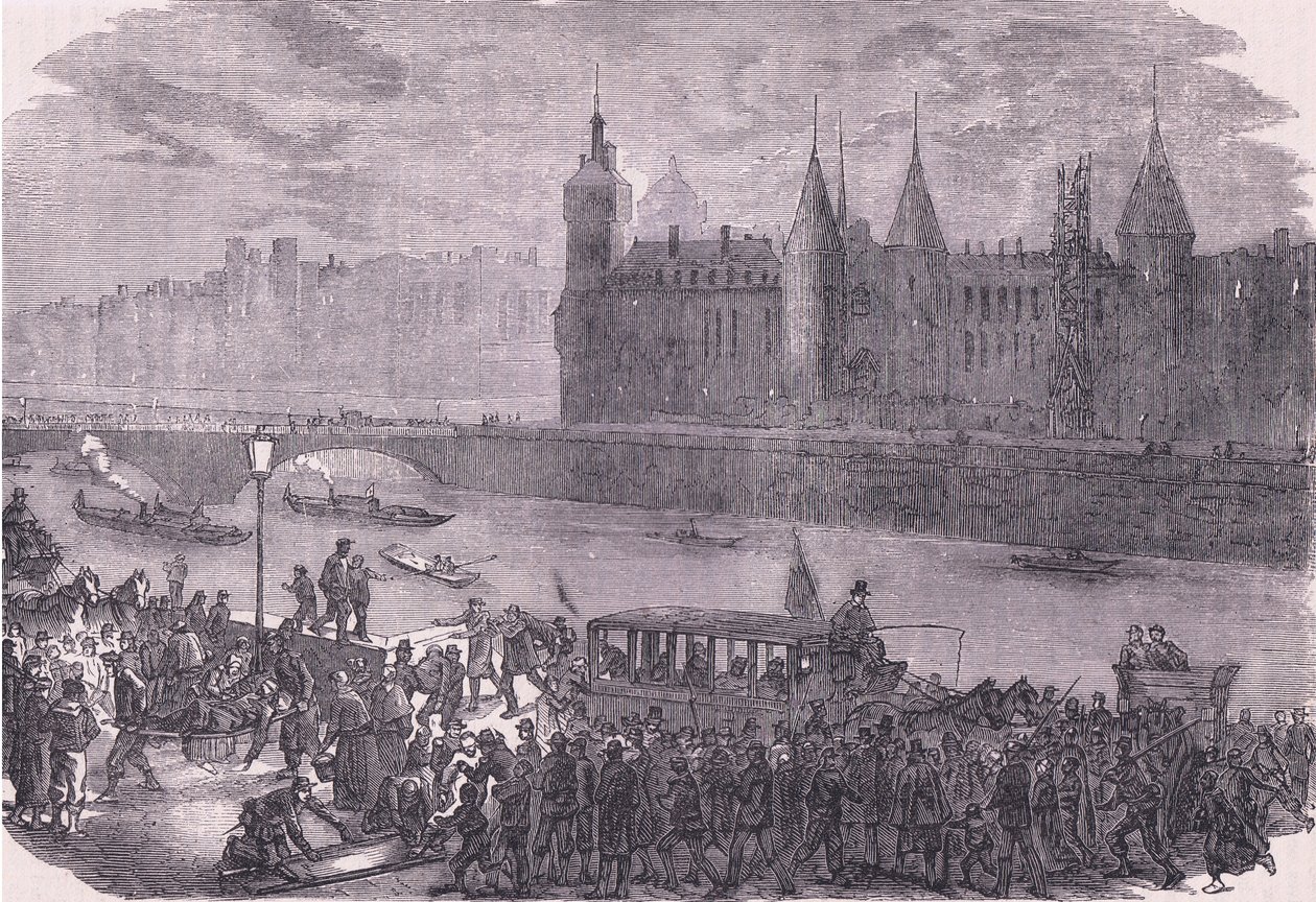 Innbringer de sårede, Cassells History of the War between France and Germany utgitt av Cassell and Company Limited, ca. 1890 (litho) av German School