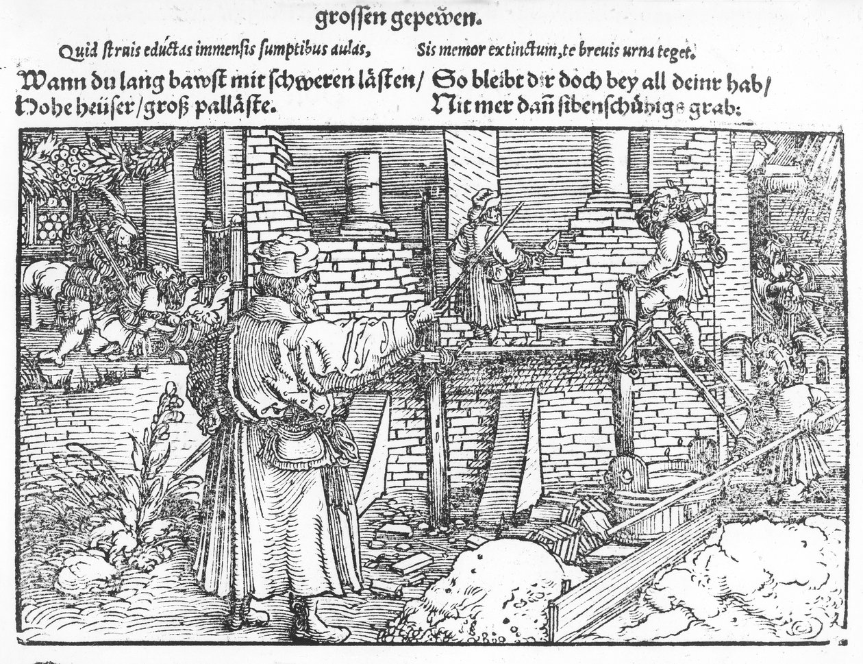 Building, c.1520 (woodcut) av German School