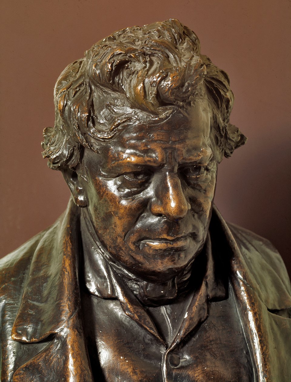Byste av bronse av den tyske fysikeren Georg Simon Ohm (1787-1854) Nürnberg fra 1800-tallet, Swiss Post Museum av German School