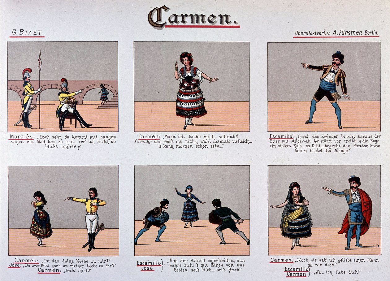 Carmen - 1800-talls bildeserie av German School