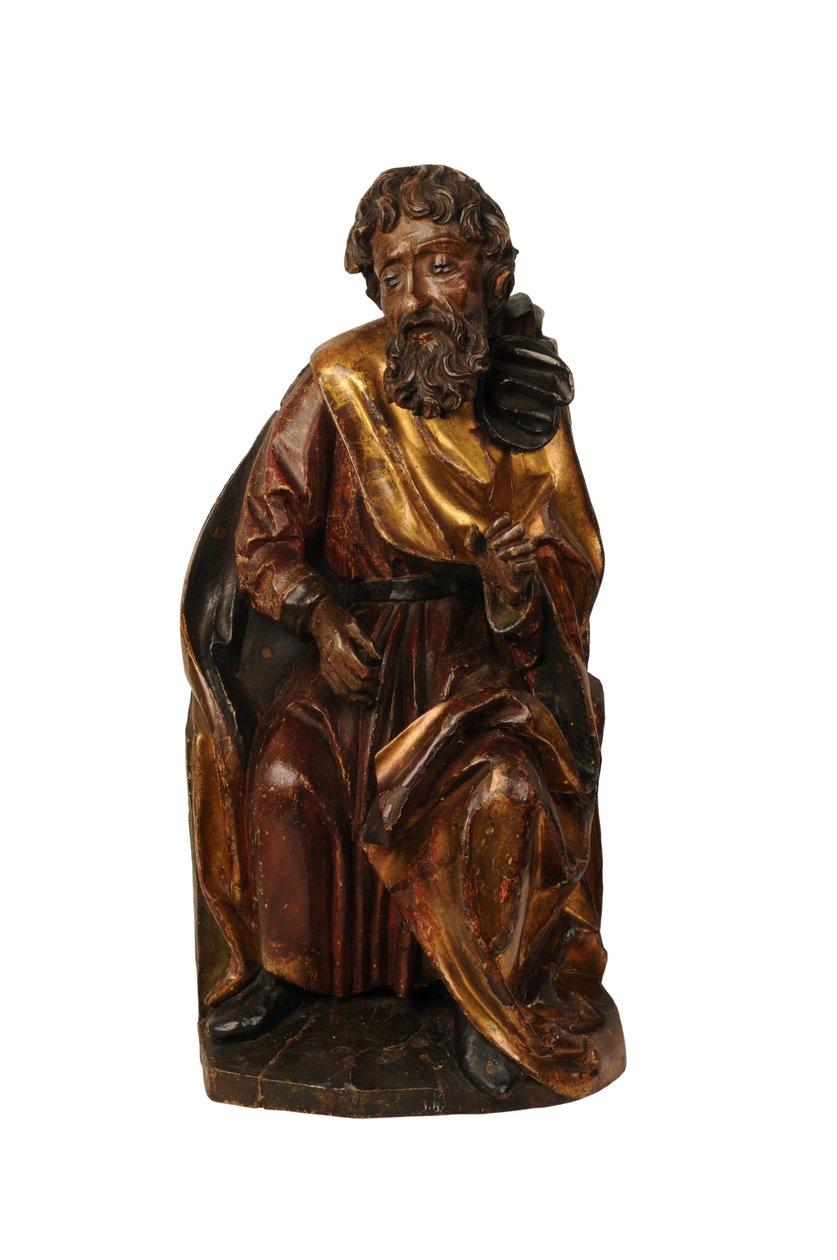 Utskåret limvedskulptur av en profet, Schwabisk ca. 1500 (limewood) av German School