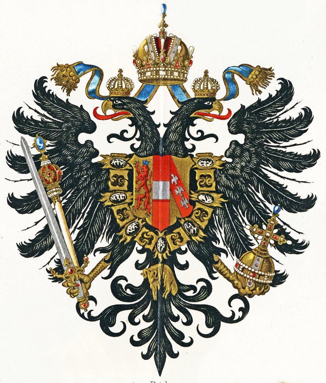 Våpenskjold fra det østerrikske riket (Kaisertum Österreich) fra 1816 til 1867, ca. 1898 av German School