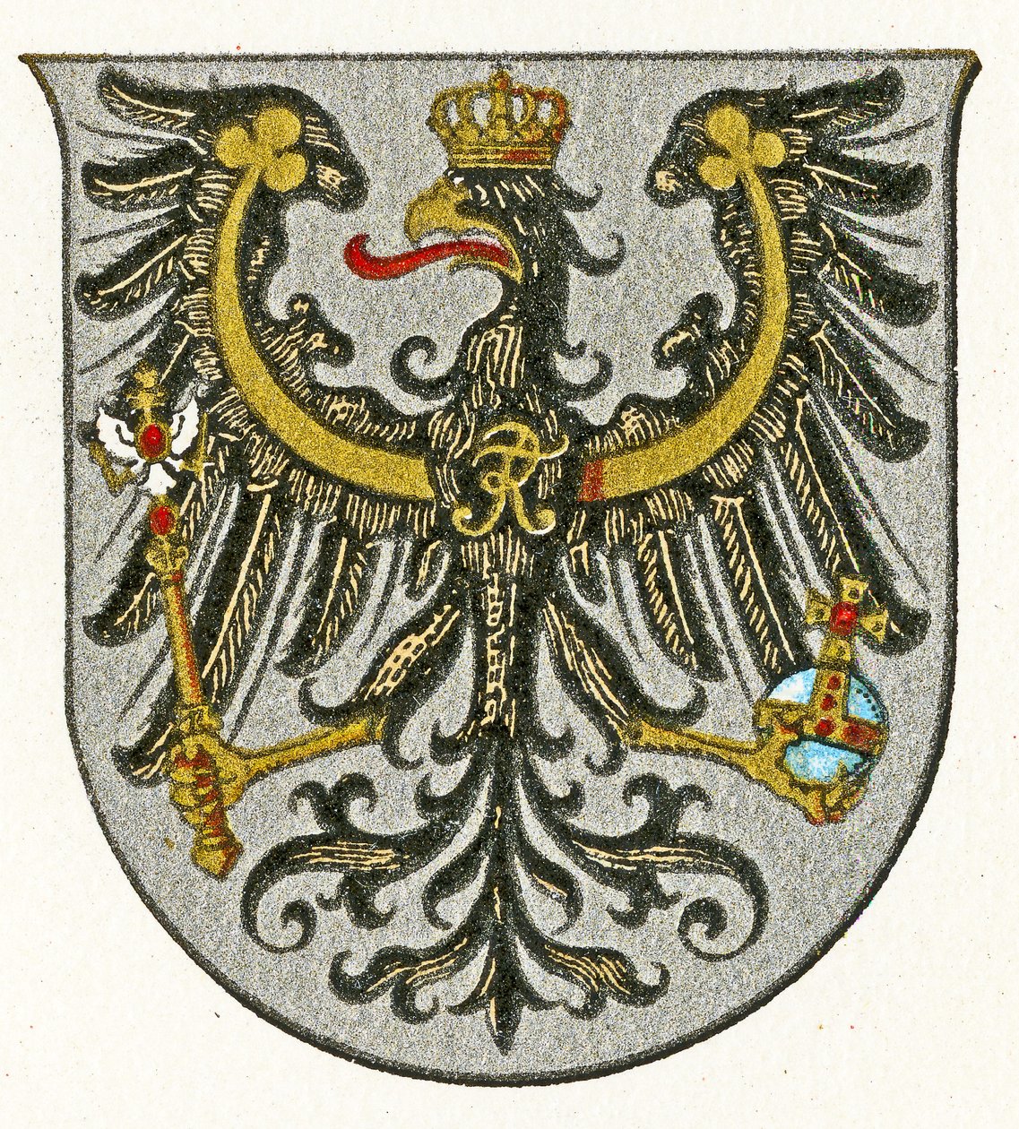 Våpenskjold fra kongeriket Preussen og senere provinsen Øst-Preussen, ca. 1898 av German School