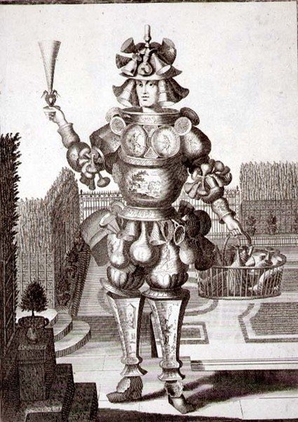 Kostyme for en glass- og serviseforhandler, pub. av Gerard Valck (1651/2-1726) ca. 1690 (gravering) av German School