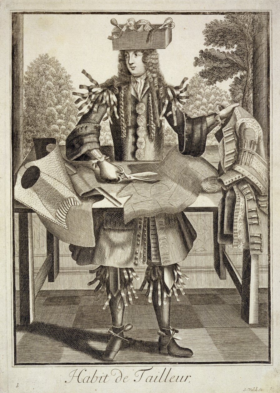 Kostyme for en skredder, pub. av Gerard Valck (16512-1726) ca. 1690 av German School