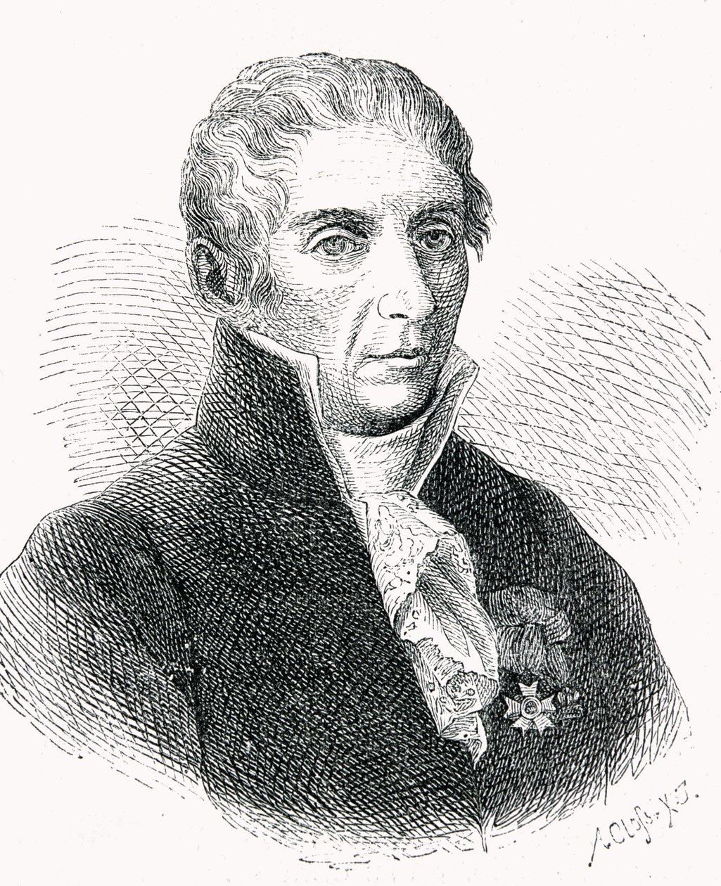 Grev Alessandro Volta (1745-1827) gravert av Adolf Closs (1840-94) av German School