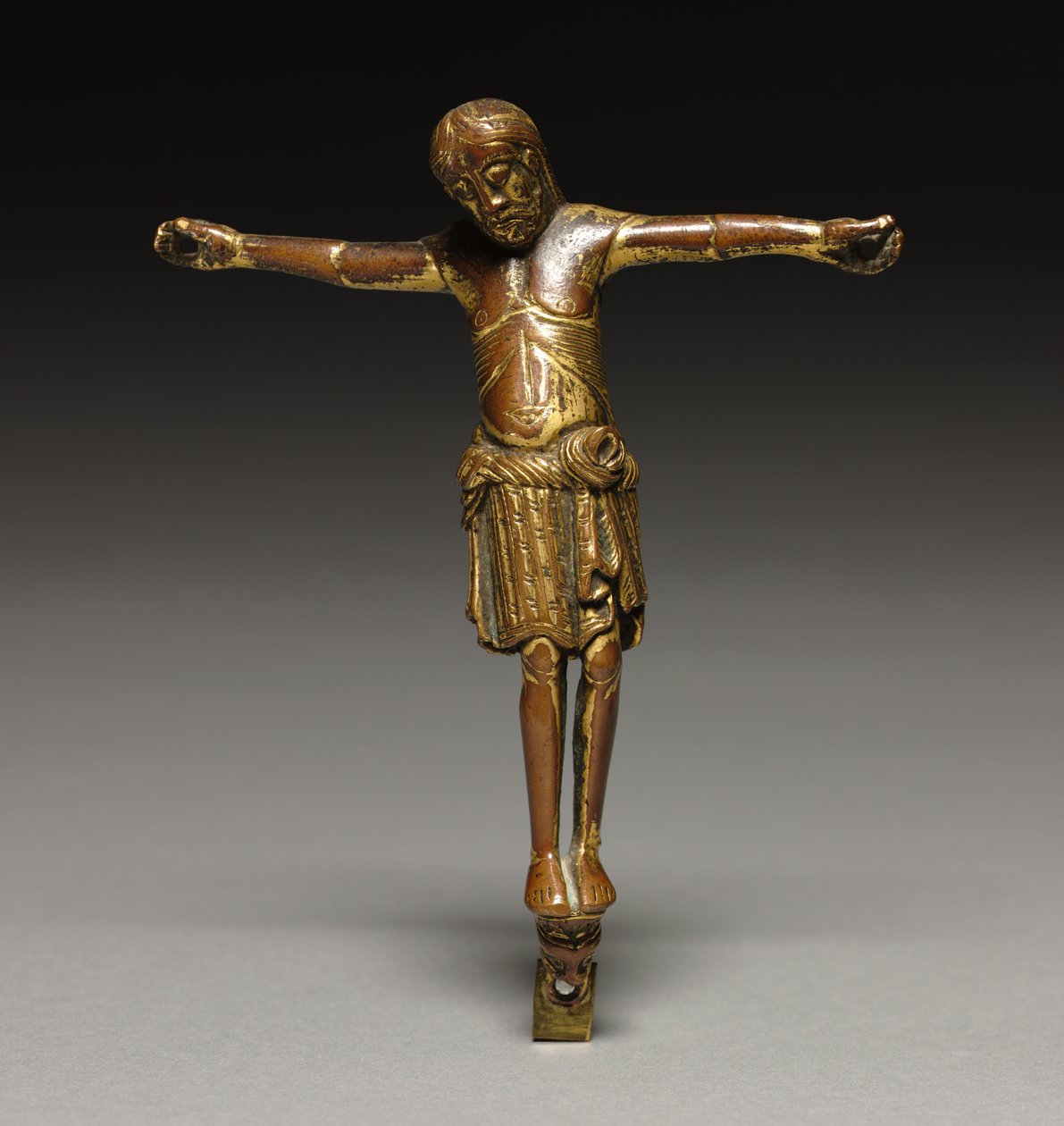 Korsfestet Kristus, ca. 1200 (forgylt bronse) av German School