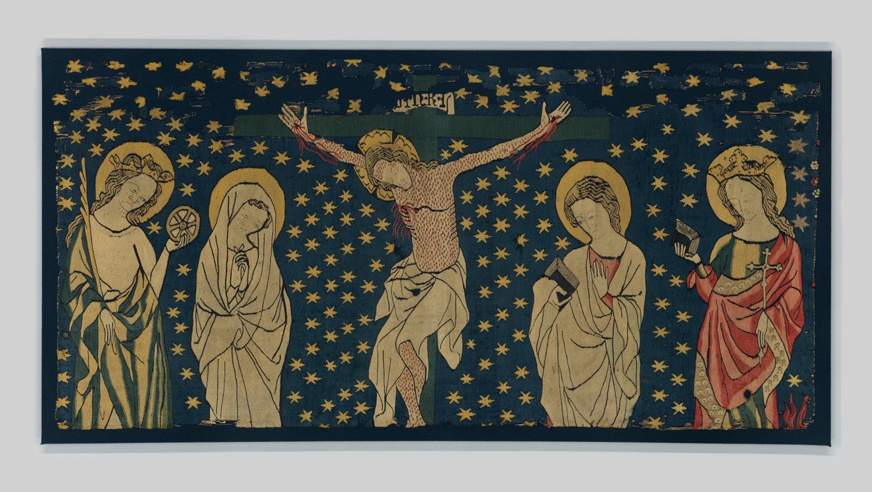 Korsfestelse, laget i Konstanz, ca. 1325–50 (lin, ull og silke) av German School