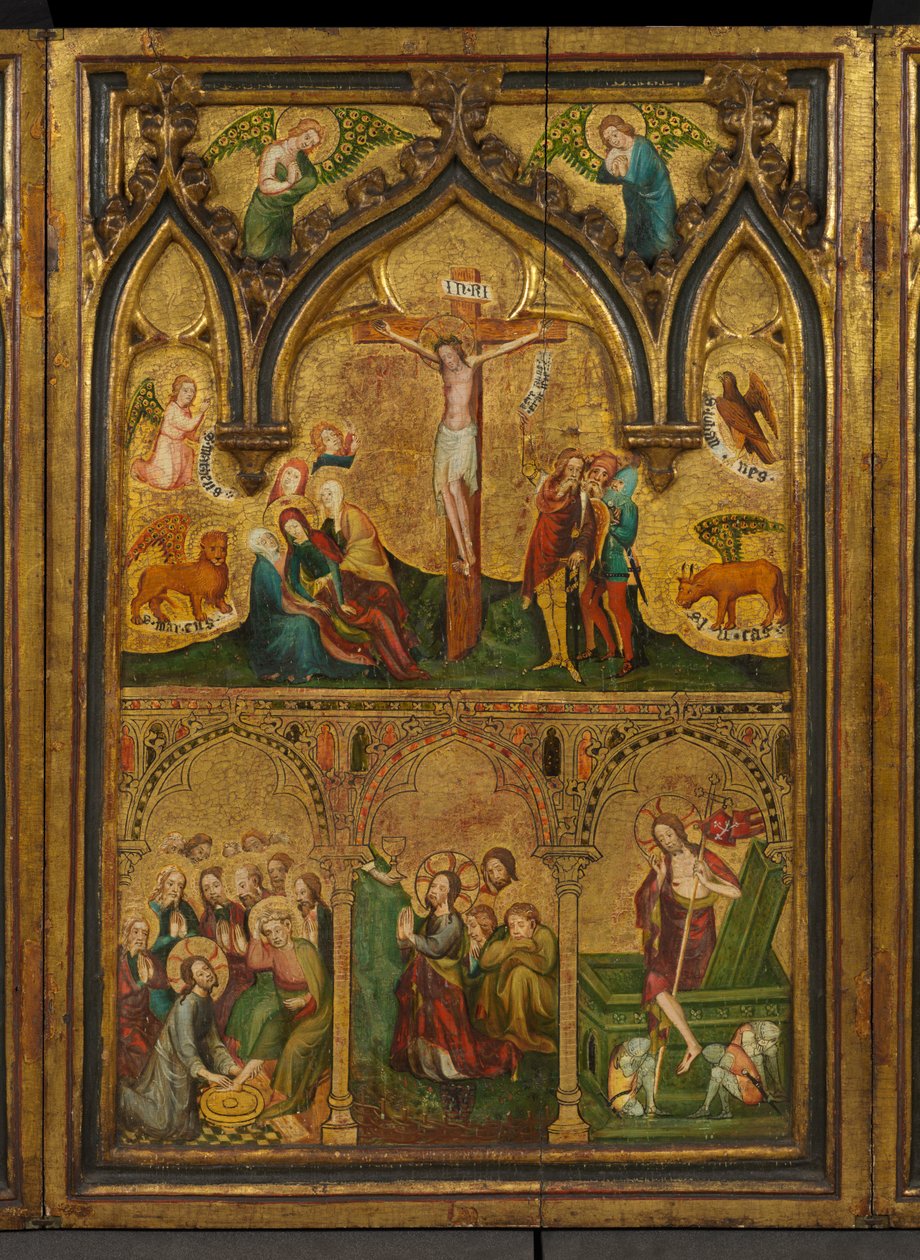 Crucifixion triptych (tidligere kjent som Estouteville Triptych) (sentralt panel), ca. 1374 (tempera på panel) av German School